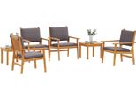 Vidaxl Set Di Divani Da Giardino 6 Pezzi Marrone 45 X 45 X 38 Cm In Legno Massiccio Di Acacia