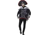 Smiffys - Costume Del Giorno Dei Morti - Uomo/Donna Unisex SM2419 (Taglia Unica) (Nero/Bianco)