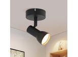 Zmh Faretto Da Soffitto 1 Fiamma Plafoniera Corridoio Lampada Da Soffitto Nero Design Moderno Faretto Da Interno GU10 Spot Da Soffitto Metallo 350° Spot Orientabili Per Camera Da Letto Soggiorno Cucina (Senza Lampadina)