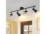Zmh Faretto Da Soffitto 4 Fiamme Luce Da Soffitto Soggiorno Nero Lampada Da Soffitto Design Moderno Faretto Da Interno Metallo GU10 Spot Da Soffitto 350 ° Girevole Spot Per Camera Da Letto Corridoio Cucina (Senza Lampadine)