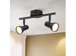 Zmh Faretto Da Soffitto 2 Fiamme Lampada Da Soffitto Corridoio Luce Da Soffitto Nero Design Moderno Faretto Da Interno GU10 Spot Da Soffitto Metallo 350°Spot Orientabili Per Camera Da Letto Soggiorno Cucina (Senza Lampadina)