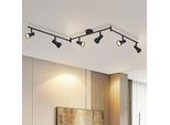 Zmh Faretto Da Soffitto 6 Fiamme Lampada Da Soffitto Soggiorno Nero Plafoniera Design Moderno Faretto Da Interno Metallo GU10 Spot Da Soffitto 350 ° Girevole Spot Per Camera Da Letto Corridoio Cucina (Senza Lampadine)