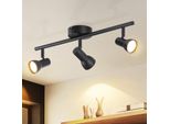 Zmh Faretto Da Soffitto 3 Fiamme Lampada Da Soffitto Corridoio Nero Plafoniera Design Moderno Faretto Da Interno Metallo GU10 Spot Da Soffitto 350°Spot Orientabili Per Camera Da Letto Soggiorno Cucina (Senza Lampadina)