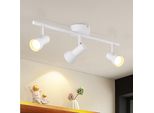 Zmh Faretto Da Soffitto 3 Fiamme Lampada Da Soffitto Corridoio Luce Da Soffitto Design Moderno Faretto Da Interno Metallo Bianco GU10 Spot Da Soffitto 350°Spot Orientabili Per Camera Da Letto Soggiorno Cucina (Senza Lampadina)