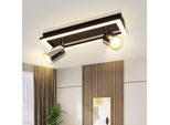 Zmh Led Faretto Da Soffitto A 2 Fiamme GU10 Faretto Da Soffitto Cucina Spot Moderno Corridoio Lampada Da Soffitto Bianco Caldo Lampada Da Parete Orientabile 12W Per Corridoio Soggiorno Camera Da Letto (Senza Lampadina)