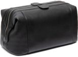 The Chesterfield Brand Pelle Borsa Da Toilette Biassa Washbag Black Nero