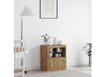 Credenza Vidaxl Led Marrone 60,5 X 37 X 67 Cm Materiale A Base Di Legno