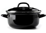 Bk Indigo Casseruola Smaltata Con Coperchio Con Rivestimento Antiaderente In Ceramica Senza Pfas, 24 Cm/4,2 Litri, Nero