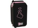 Goldkids - Astuccio Per Matite Con 3 Scomparti - Astuccio Per Matite Per Ragazze E Ragazzi - Astuccio Per Matite Con 3 Scomparti, 46 Pezzi, Astuccio Per Matite Per La Scuola - Motivo D'amore