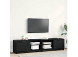 Vidaxl Mobile Tv 2 Pezzi Nero 80 X 35 X 36,5 Cm Materiale A Base Di Legno