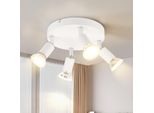 Zmh Led Faretto Da Soffitto 4 Fiamme Bianco Lampada Da Soffitto GU10 Faretto Da Soffitto Moderno Orientabile 330° Lampada Da Soggiorno Metallo Per Camera Da Letto Cucina Corridoio Sala Da Pranzo