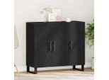 Vidaxl Credenza Look Rovere Nero 90 X 34 X 80 Cm Materiale A Base Di Legno