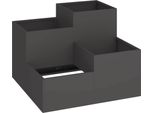Vidaxl Vaso Da Giardino Nero 100 X 100 X 60 Cm In Acciaio