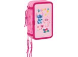 Astuccio Triplo Per Matite Stitch Chill Pink 12,5 X 19,5 X 5,5 Cm