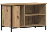 Vidaxl Mobile Tv In Rovere Lavorato A Mano 80 X 40 X 50 Cm Materiale A Base Di Legno
