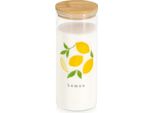 Barattolo Zeller "Lemon"" Con Coperchio In Bambù, 1150 Ml, Vetro/Bambù, Trasparente/Decorato/Marrone Chiaro, Circa Ø 9 X 22,5 Cm"
