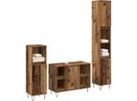 Vidaxl Set Di Mobili Da Bagno Con Ripiano 3 Pezzi In Legno Di Recupero Materiale A Base Di Legno