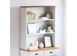 Bei Cloris Vetrina Hutch Askim Bianco 91 X 30 X 104 Cm Pino Massiccio - Cassettiere Nuovo7885134 1Pacco