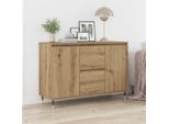 Vidaxl Credenza In Rovere Lavorata A Mano 101,5 X 35 X 70 Cm Materiale A Base Di Legno