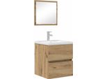 Vidaxl Mobile Da Bagno In Rovere Artigianale 41 X 38,5 X 45 Cm Materiale A Base Di Legno