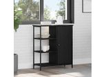 Vidaxl Credenza Look Rovere Nero 70 X 30 X 80 Cm Materiale A Base Di Legno