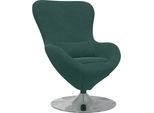 Vidaxl Sedia Egg In Velluto Verde Scuro