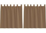 Vidaxl Tende In Voile Con Passanti 2 Pz. Marrone Chiaro 140X140 Cm