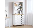 2025 Cloris Mobile Hutch Con Ripiano Askim Bianco 91 X 40 X 200,5 Cm Pino Massiccio - Cassettiere Vendita6007729 2Pacchi