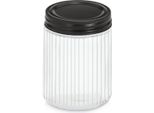 Vasetto In Vetro Con Coperchio In Metallo Kitchen Essentials, Vetro Scanalato, 300 Ml