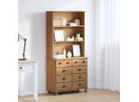 Vetrina In Stile Elegante Hutch Askim Marrone Miele 91 X 40 X 184 Cm Pino Massiccio - Cassettiere Hommie1393637 2Pacchi