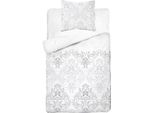 Biancheria Da Letto In Raso 140X200 Bianco Grigio 4677 B Con Una Federa Home Satin 40