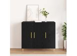 Vidaxl Credenza In Rovere Nero 90 X 34 X 80 Cm Materiale A Base Di Legno