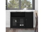 Vidaxl Credenza Look Rovere Nero 100 X 35 X 75 Cm Materiale A Base Di Legno