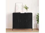 Vidaxl Credenza In Rovere Nero 90 X 34 X 80 Cm Materiale A Base Di Legno