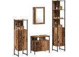 Vidaxl Set Di Mobili Da Bagno Con Ripiano 4 Pezzi In Legno Di Recupero Materiale In Legno