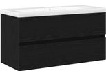 Syfax™ Armadio Per Lavabo Da Bagno Rovere Nero 80 X 39 X 62 Cm