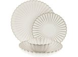 Set Di Stoviglie Bloomy - 24 Pezzi In Porcellana Di Alta Qualità Per 6 Persone