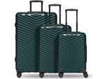 Redolz Carrello Essentials 18 Trolley Set 3 -Pezzi Metallic-Green Shiny Verde Scuro