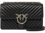 Pinko Borsa A Tracolla Love One Classic Dc Sheep Nappa Chevron Black - Old Silver Nero