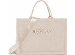 Replay Borsa A Tracolla Borsa Shopper Shoulder Bag Cream White Avorio