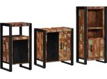 Vidaxl Set Di Mobili Da Bagno Con Ripiano 3 Pezzi Legno Massiccio Riciclato