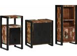 Vidaxl Set Di Mobili Da Bagno Con Ripiano 3 Pezzi Legno Massiccio Riciclato