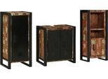 Vidaxl Set Di Mobili Da Bagno Con Ripiano 3 Pezzi Legno Massiccio Riciclato
