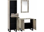 Vidaxl Set Di Mobili Da Bagno Con Cassetti 3 Pezzi Materiale A Base Di Legno Bianco