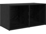 Vidaxl Mobile Tv Nero 72 X 35 X 37 Cm Materiale Ligneo