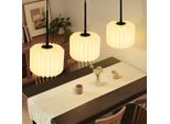 Zmh Lampada A Sospensione Tavolo Da Pranzo Sospensione Lampada Paralume Carta 3 Fiamme Lungo Lampada A Sospensione G9 Lampada A Sospensione Vintage Altezza Regolabile Senza Lampadina