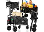 Sunshine Beach Buggy Nero Pieghevole Rimorchio Turistico Da Spiaggia 100 Kg