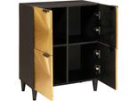 Vidaxl Mobile Laterale Con Contenitore Nero E Oro 60 X 33,5 X 75 Cm