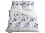 Biancheria Da Letto In Raso 160X200 Fiori Blu Raso Chiaro