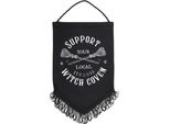 Something Different - Bandiera Da Appendere "Support Your Local Witch Coven"", Tessuto SD10388 (Taglia Unica) (Nero/Bianco)"